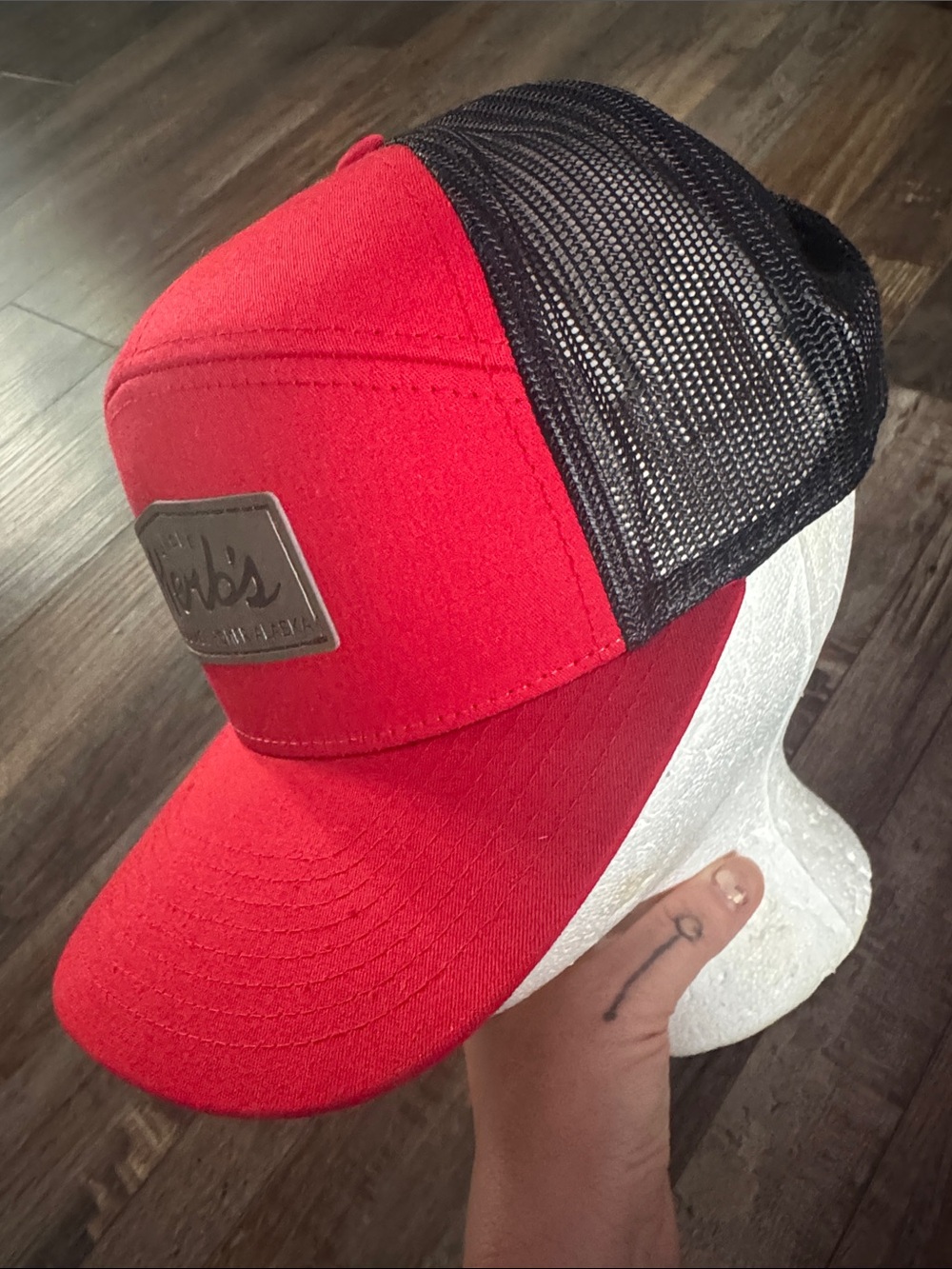Red Mesh-Back Trucker Hat - Picture 2 of 10